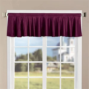 Cenefa de ventana de seda sintética de bolsillo con varilla maciza de lujo Serenta 1 pieza 60"x19" decoración del hogar - Imagen 1 de 12