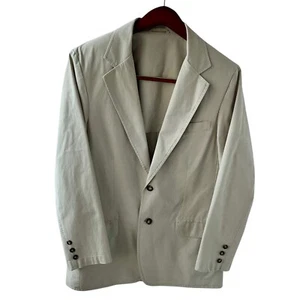 L L Bean Men’s 38R Blazer Sport Coat Jacket Khaki Quarter Lined Cotton OKU59 - Picture 1 of 5