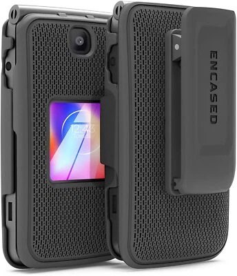 Alcatel Go Flip V, Slim Phone Case with Holster (Black) - Image 1 of 4