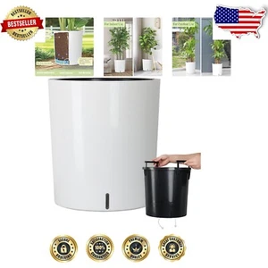 Durable Large Round Self-Watering Plant Pot with Water Level Indicator - Picture 1 of 9