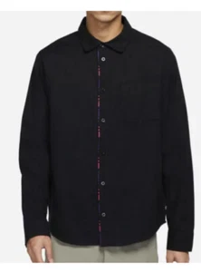 Nike SB Skateboarding Button Up Shirt Jacket Black Long Sleeve DH2660 Men L NWT - Picture 1 of 4