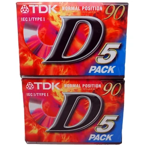 TDK D90 90 Minutes Blank Audio Cassette Tapes (1997) NEW and SEALED x10 Pack - Picture 1 of 6