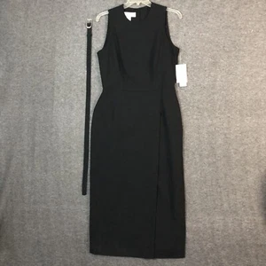 Jones New York Black Dress Womens 14 Formal Maxi Long Evening Belted Sleeveless - Picture 1 of 13