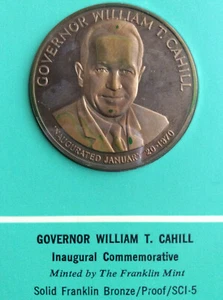 Franklin Mint Governor William T. Cahill Inaugural Commemorative Medal A5624 - Picture 1 of 5
