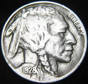 Original Tougher Date 1928-D BUFFALO NICKEL 5¢! FREE Shipping! KG102RX - Picture 1 of 2
