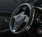 Black 38cm/15inch Steering Wheel Cover For Mercedes Benz New Faux Leather Nice