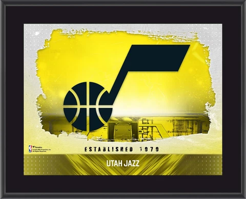 Utah Jazz 10.5" x 13" Sublimated Horizontal Team Logo Plaque Cover