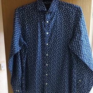 Simon Carter Mens Cotton L/S Shirt Size 16.5" 42cms retro Airplanes print VGC - Picture 1 of 11