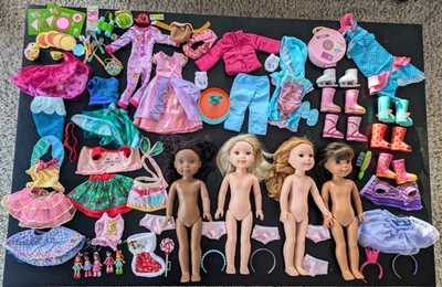 American Girl Wellie Wishers Doll Lot 4 Dolls w/ Extra Outfits, Shoes, & More - Image 1 of 4