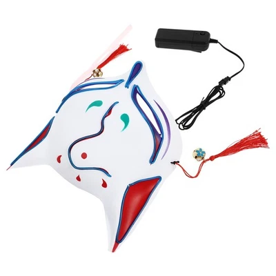  1 pz Semplice Halloween Fox Glowing Mask creativo Maschera di volpe luminosa - Image 1 of 4