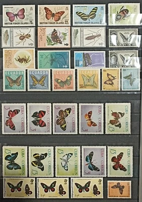 Small Collection of Insects Butterflies Stamps MNH  - Image 1 of 2