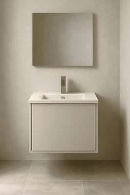 Bad Möbel Set Linz weiß Waschbecken 60cm Badezimmer Badezimmermöbel Waschtisch - Bild 1 von 4