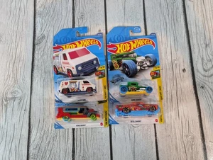 Lote de 4 autos artísticos HotWheels 2018 El Camino, Super Van, Road Bandit y Bone Shaker - Imagen 1 de 6