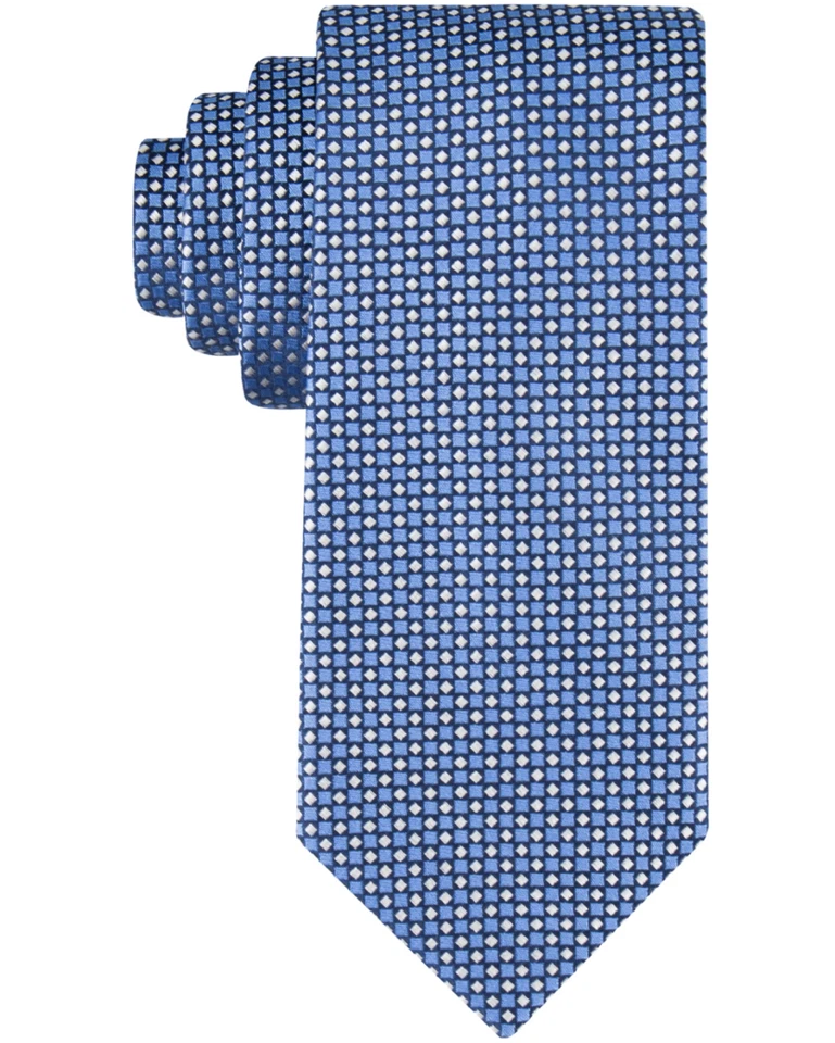 Tommy Hilfiger Men Micro-Square Neat Tie Ecru/Blue - Image 1 of 1