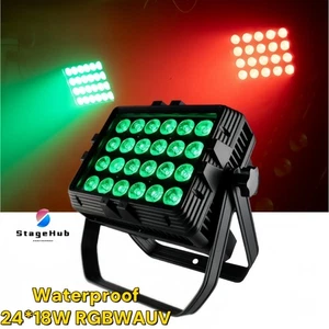 Outdoor Flood Light 24x18w IP65 24X18w RGBWAUV Led City Color DJ DMX512 Uplights - Picture 1 of 10