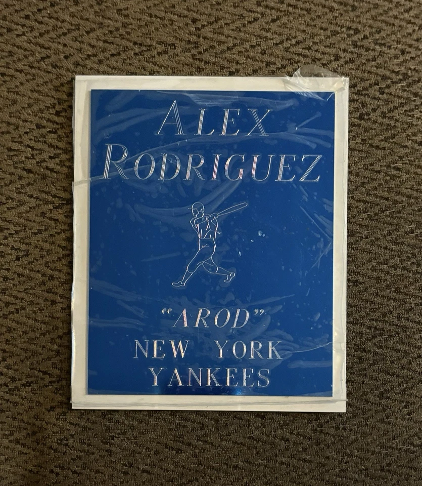 Vintage MLB Legend Alex Rodriguez Color match Nameplate 4 1/2 X 5 1/2 NY Yankees - Image 1 of 2