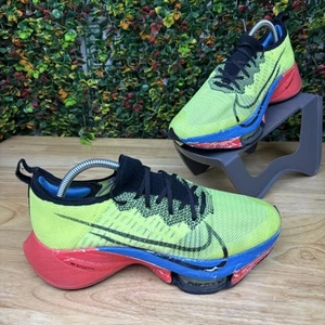 Nike Air Zoom Tempo Next% Volt Giallo Blu Infared Scarpe da Corsa Passeggio Uomo 8,5 - Foto 1 di 14