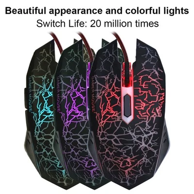Mice Gamier Wired 6 Buttons Ergonomic LED USB Gamer Mice For Computer Laptop AU - Image 1 of 4