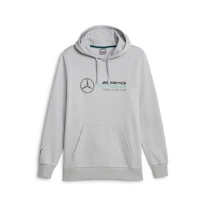 PUMA Mapf1 Essentials Fleece Pullover Hoodie Mens Grey Casual Athletic Outerwear - Picture 1 of 2