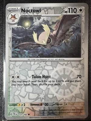 Noctowl 127/162 Reverse Holo Common SV05: Temporal Forces NM - Image 1 of 2