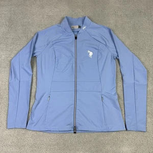 Chaqueta cortavientos Kjus para mujer grande 40 azul Nina capa media logotipo de campo de golf - Imagen 1 de 10