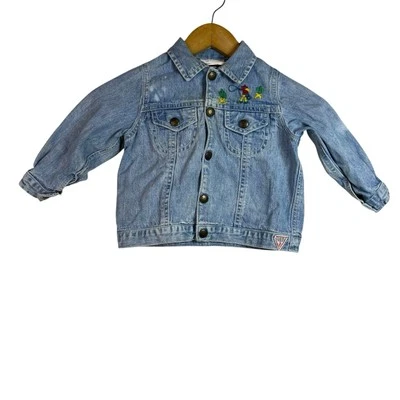Chaqueta de bebé vintage de los 90 Guess bordada de vaquero occidental para niños pequeños talla 18-24 M Foto 1 de 4
