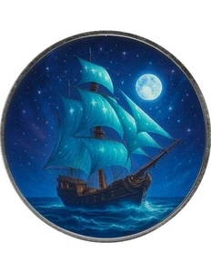 STARLIGHT NOMAD Masters of the Seas American Eagle 1 Oz Silver Coin 1$ USA 2024 - Picture 1 of 3