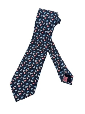 Corbata Vineyard Vines 100 % seda azul banderas náuticas vela navegación Foto 1 de 4