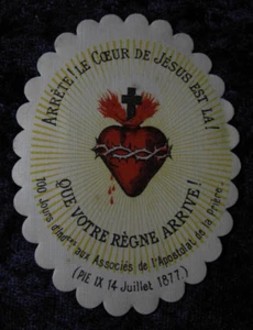 OLD VINTAGE ANTIQUE CATHOLIC Scapular POCKET SHRINE Sacred Heart Jesus Christ (3 - Picture 1 of 2