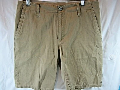 Shorts Oakley Chino Casual Adulto Masculino Tamanho 34 Cintura Bege Sólido Frente Plana (B19) - Imagem 1 de 4