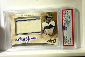 2017 Leaf Q Reggie Jackson auto jersey - PSA 7 silver #AMRJ1 - Picture 1 of 3