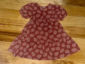 ZARA GIRLS BURNT ORANGE PAISLEY DRESS SIZE 6 EXCELLENT COND LD9 - Picture 1 of 3