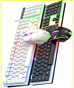 Gaming Keyboard and Mouse Set Cool Fighting Lighting Effects Colorful LED Lights - Picture 1 of 12