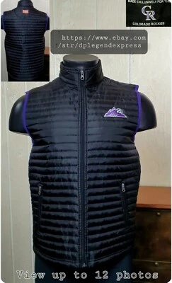 Rockies Colorado Baseball Quilted Mini Puffer Vest Jacket SM *Kings Soopers* - Image 1 of 4