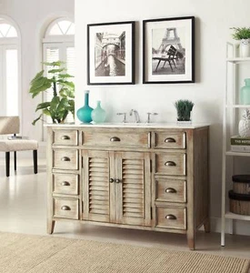 47 inch Rustic Bathroom Sink Vanity Abbeville Beige finish SKU 28325W-1 - Picture 1 of 4