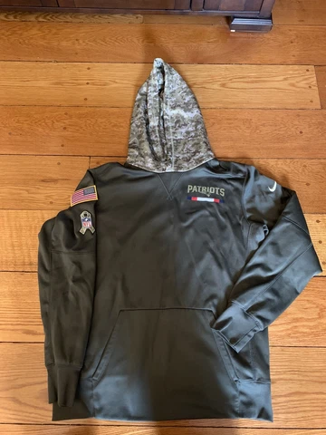 Nike New England Patriots Hoodie Salute to Service Dri Fit Camo Veterans L NFL Cover