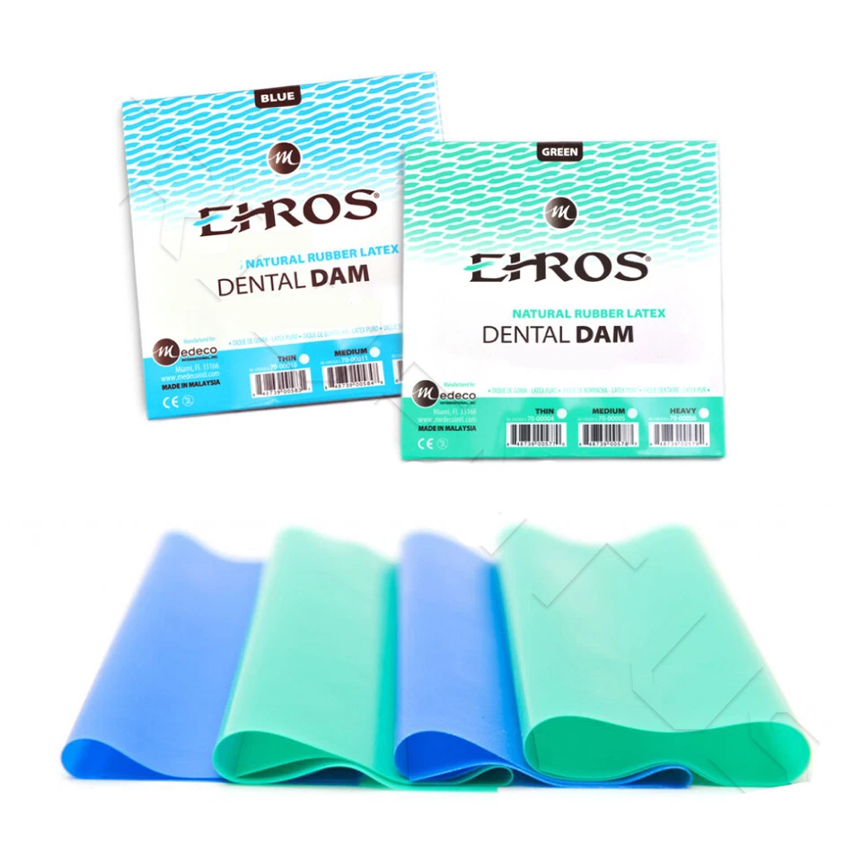 Presa de goma endodóntica dental látex natural calibre medio 6" x 6" o 5" x 5" Foto 1 de 1