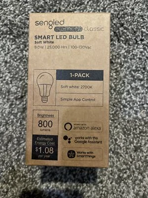 Sengled  9 watts A19  LED Bulb  800 lumens Soft White  LED  60 Watt Equivalence - Image 1 of 3