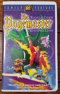 The Pagemaster RARE Clamshell 1995 VHS cartoon Christopher Lloyd Macaulay Culkin - Image 1 of 2