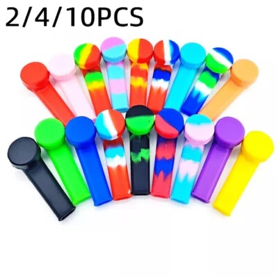 2/4/10 Pieces Mixed Color Silicone Tubing with Lid and Stainless Steel Bowl