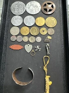 Collectible Vintage Junk Drawer Coins, Tokens, Medals,tags See Pictures - Picture 1 of 18