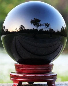 60/80/100/200MM Natural Black Obsidian Sphere Large Crystal Ball Healing Stone - Picture 1 of 8