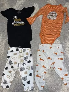 2 Baby Outfits 3-6 Months “Cutest Pumpkin In The Patch” “My Heart Belongs To Dad - Picture 1 of 3
