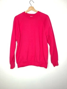 Vintage Fruit Of The Loom Sweatshirt Pink Long Sleeve Crewneck Fleece Size Large - Picture 1 of 9