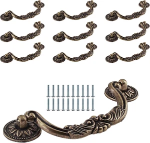 10 Piece Drop Drawer Handles 5 Inch(128Mm) Hole Centers - 6.2 Inch Total Length, - Picture 1 of 12