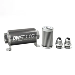 DeatschWerks Stainless 10AN 10 Micron Universal Inline Fuel Filter Housing Kit - Bild 1 von 1