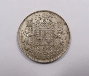 WWII Canada Re Giorgio VI grande argento 50 centesimi 1942 SCARSO BELLO - Foto 1 di 2