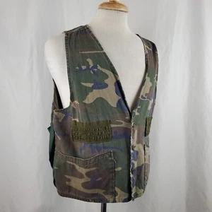 Vintage K-Mart Sportsman Hunting Shooting Vest Large Woodland Camo, Game Pouch - Picture 1 of 8