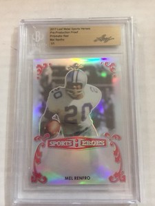 2017 Leaf Metal Sports Heroes Pre-production Proof Prismatic Red Mel Renfro 1/1