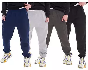 Mens Fleece Joggers Tracksuit Bottoms Sweatpants Gym Casual Trousers Pants - Picture 1 of 21